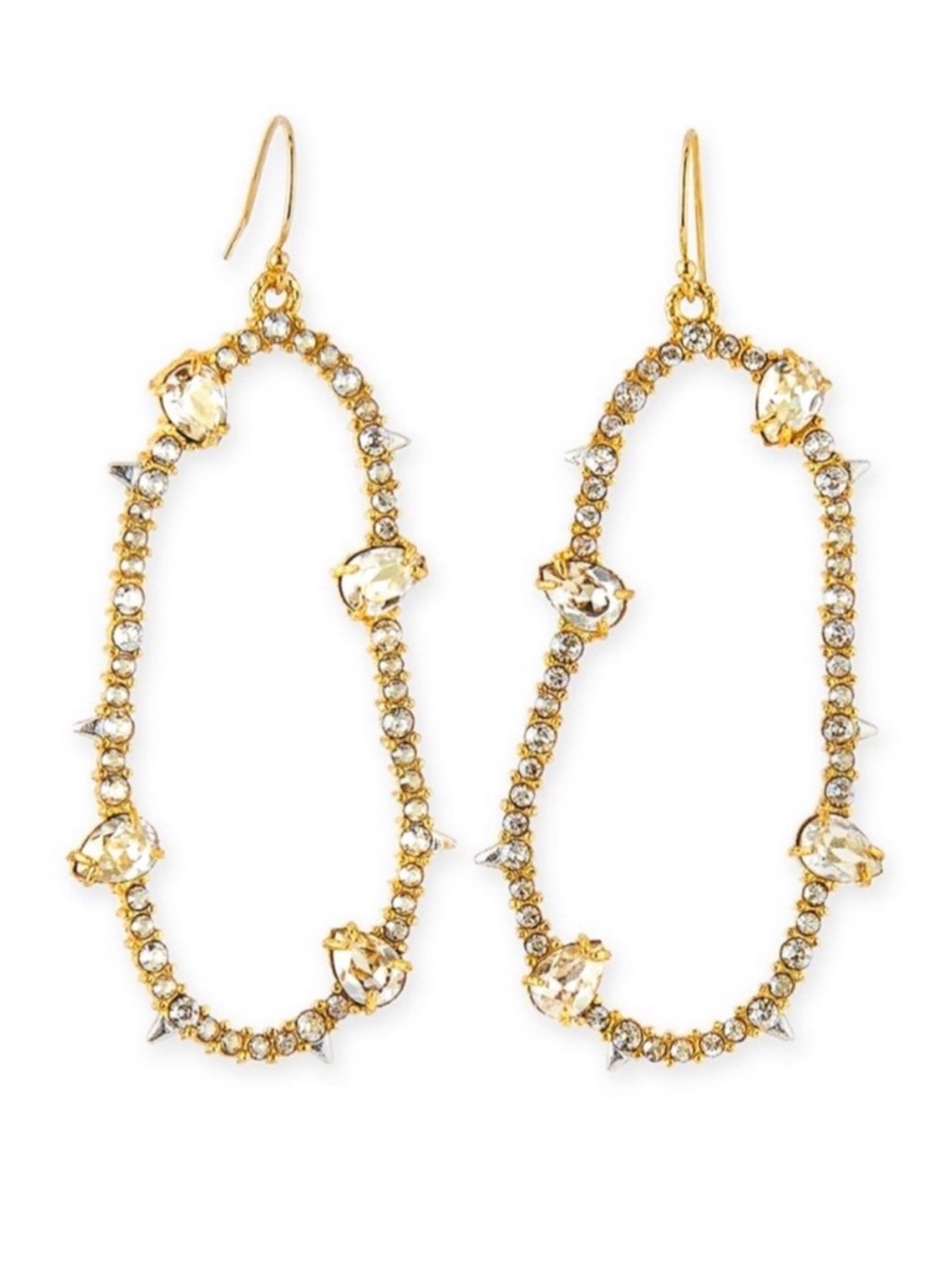 NEW Alexis Bittar Archive Molten Crystal Navette Crystal Drop Earrings OC01